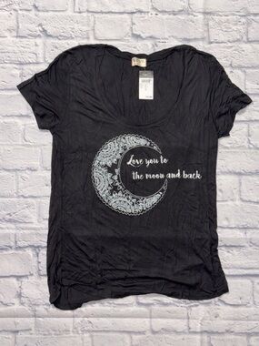 Rue21 Black Graphic Logo Tee